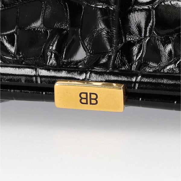 00402 7 Balenciaga Leather Shoulder Bag Black