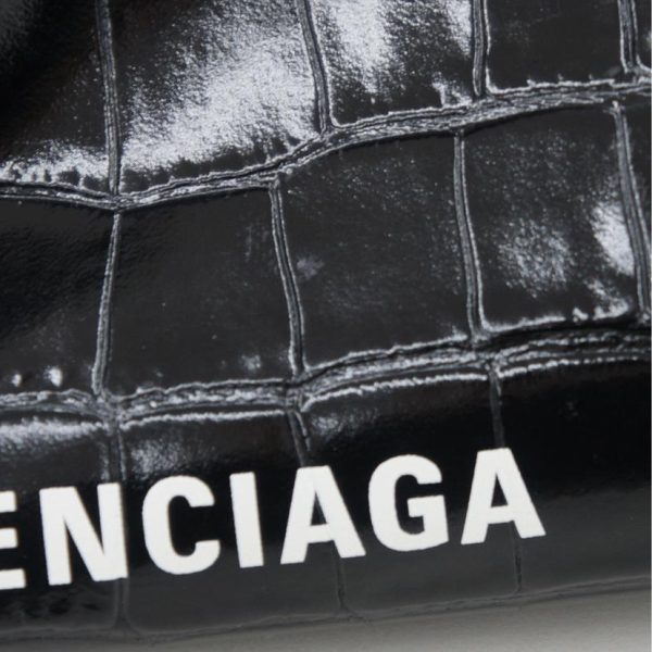 00402 8 Balenciaga Leather Shoulder Bag Black