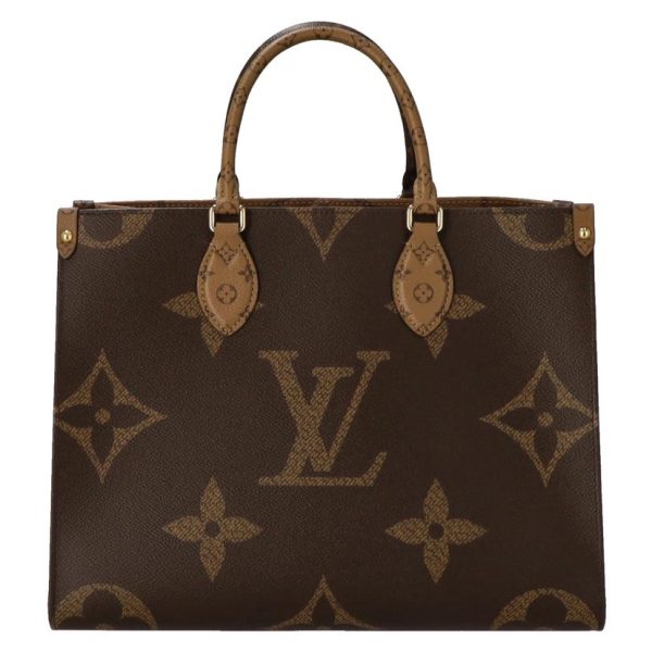 00481 1 Louis Vuitton On the Go MM Monogram Reverse Tote Bag Brown