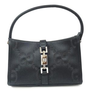 00627 1 Balenciaga BB Monogram Jacquard Shoulder Bag Black