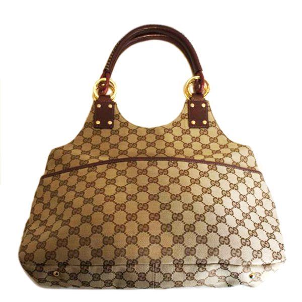 00663 1 Gucci GG Canvas Tote Bag Beige