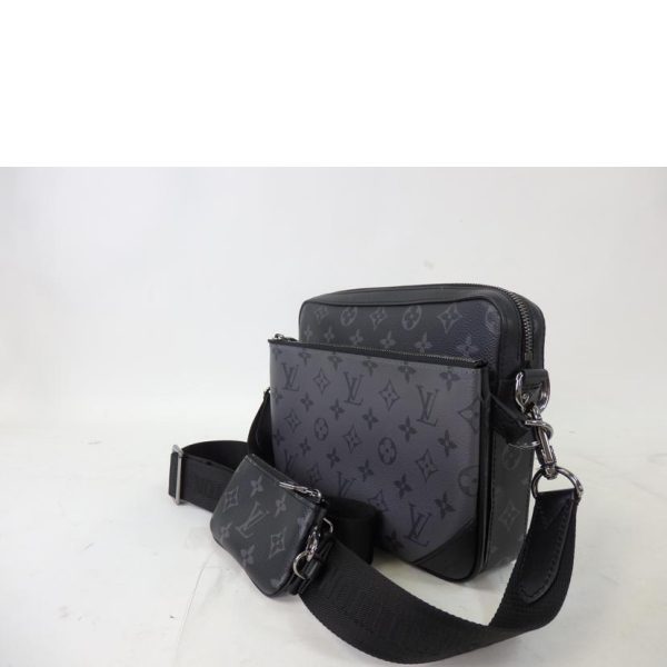 00733 3 Louis Vuitton Trio Messenger Monogram Eclipse Shoulder Bag Black