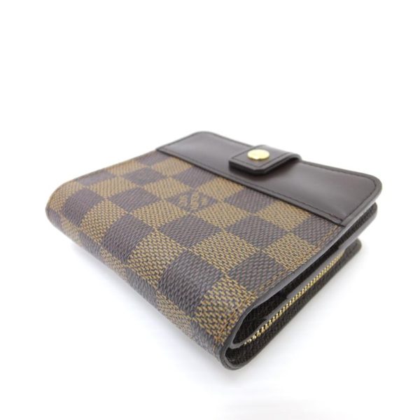 00745 3 Louis Vuitton Compact Zip Damier Wallet Ebene Brown