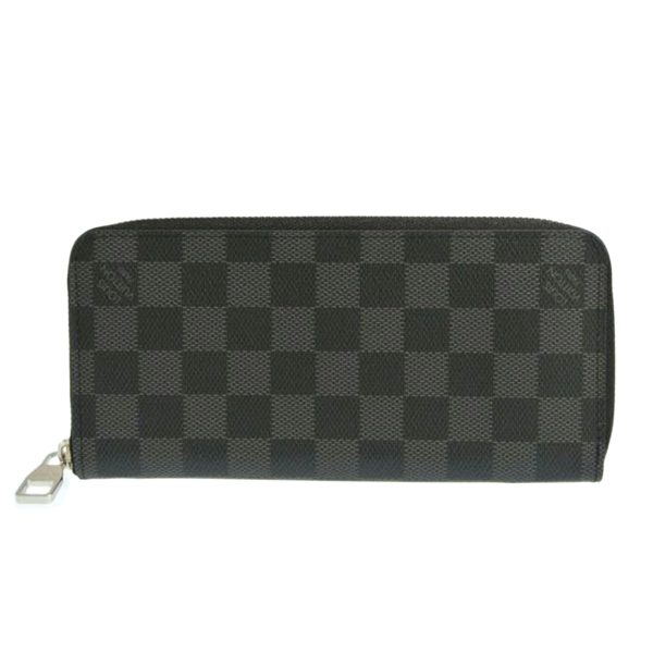 00754 2 Louis Vuitton Zippy Wallet Vertical Bag Damier Graphite