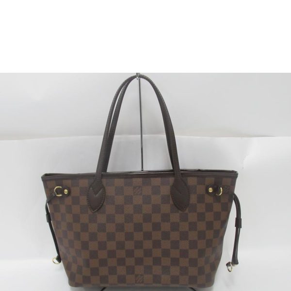 00899 2 Louis Vuitton Neverfull PM Damier Ebene Tote Bag Brown