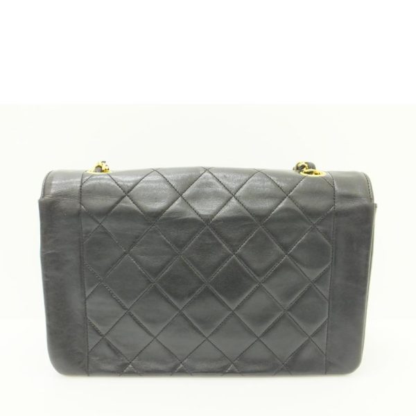 00950 2 Chanel Diana Flap Chain Shoulder Bag Lambskin Black