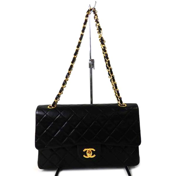 00967 1 Chanel Diana Flap Chain Shoulder Bag Gold Hardware Black