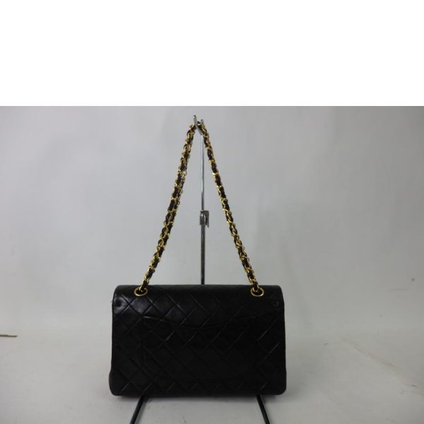 00967 2 Chanel Diana Flap Chain Shoulder Bag Gold Hardware Black