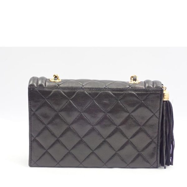 01063 2 Chanel Chain Shoulder Bag Black