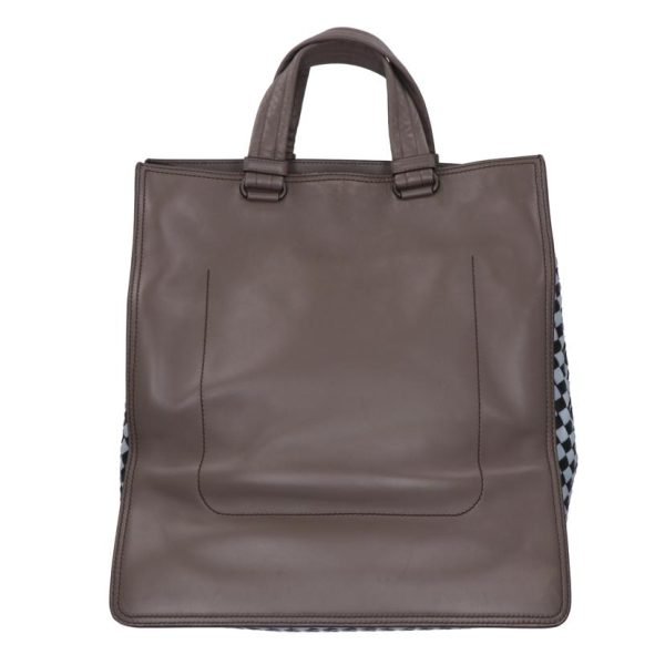 01117 2 Bottega Veneta Intrecciato Leather Tote Bag Brown