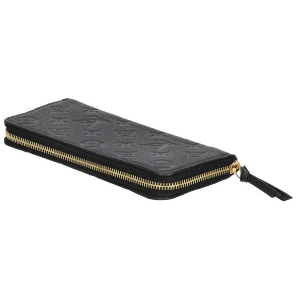 01118 3 Louis Vuitton Clemence Wallet Monogram Empreinte Black