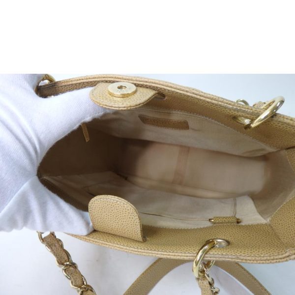 01193 6 Chanel Caviar Skin PST Tote Bag Light Brown