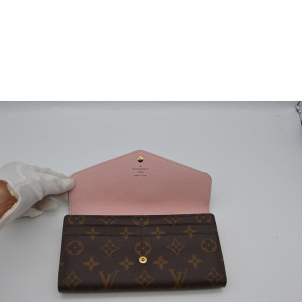 01196 3 Louis Vuitton Portefeuil Sarah Monogram Wallet Rose Ballerine