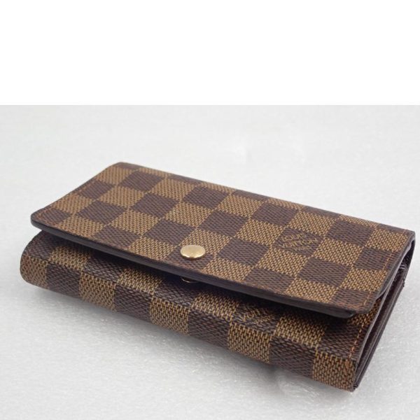 01400 3 Louis Vuitton Portomone Vietresor Damier Wallet Brown