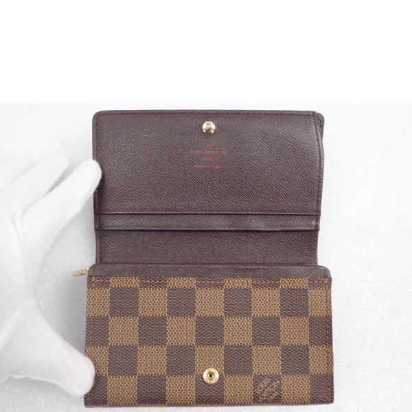 01400 4 Louis Vuitton Portomone Vietresor Damier Wallet Brown