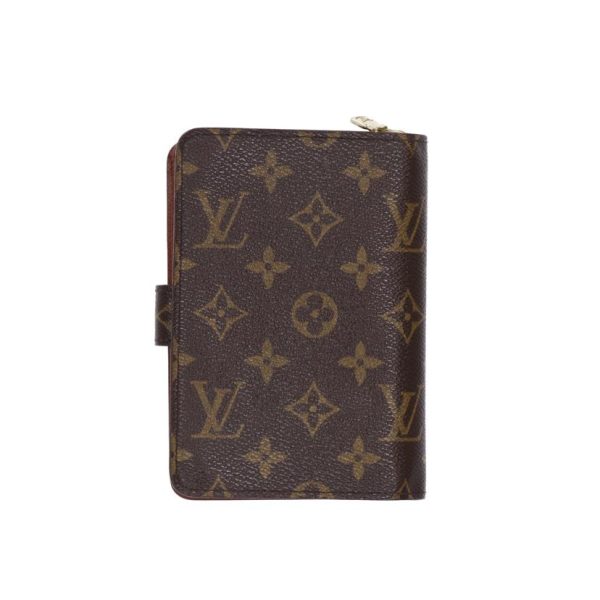 01453 2 Louis Vuitton Papier Zip Pass Case Monogram Brown