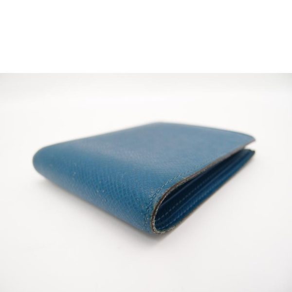 01453 3 Louis Vuitton Portefeuil Multiple Taiga Wallet Blue