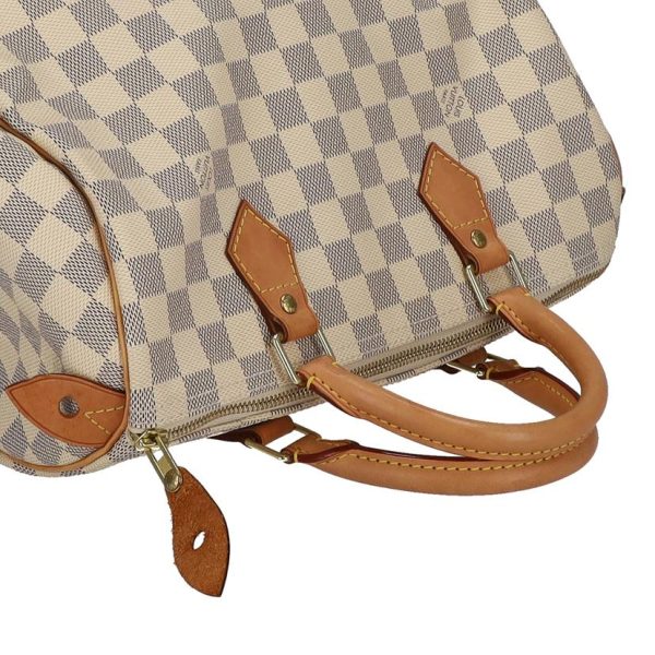 01461 3 Louis Vuitton Speedy 30 Damier Azur Handbag Brown