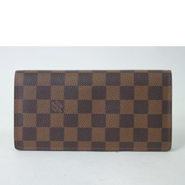 01585 2 Louis Vuitton Portefeuil Brazza Wallet Damier Ebene Brown