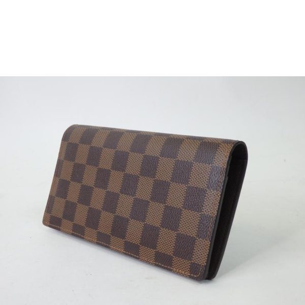 01585 3 Louis Vuitton Portefeuil Brazza Wallet Damier Ebene Brown