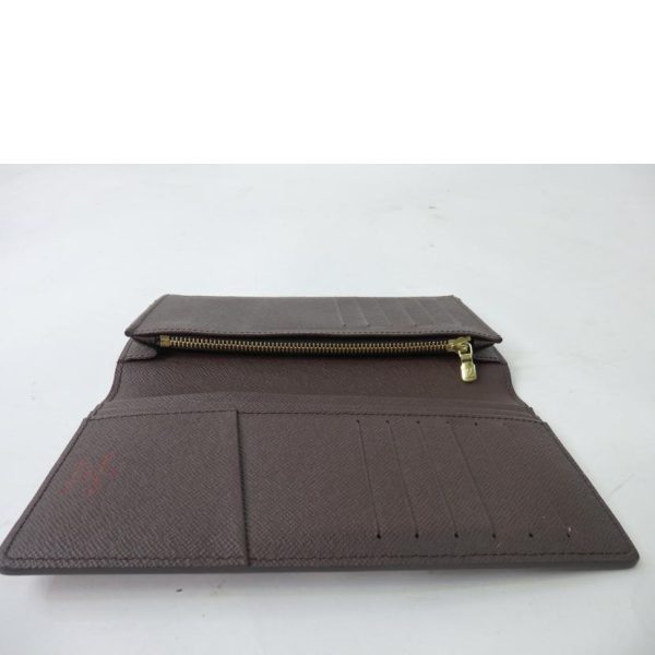 01585 6 Louis Vuitton Portefeuil Brazza Wallet Damier Ebene Brown