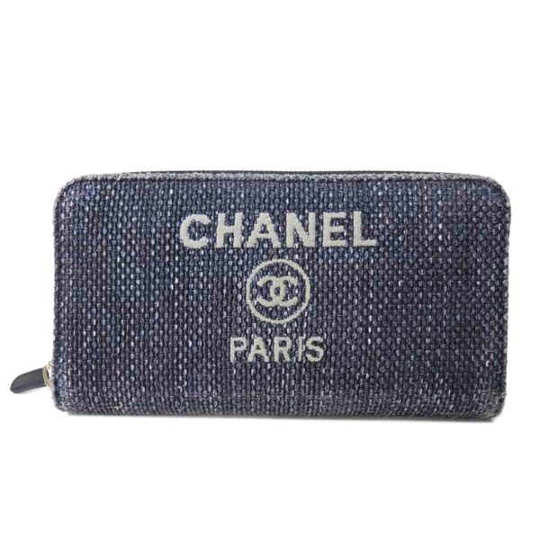 01808 1 Chanel Deauville Round Zipper Long Wallet