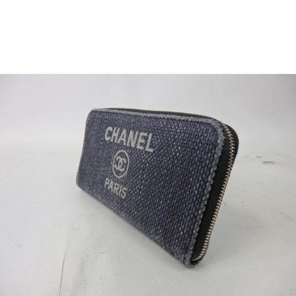 01808 3 Chanel Deauville Round Zipper Long Wallet