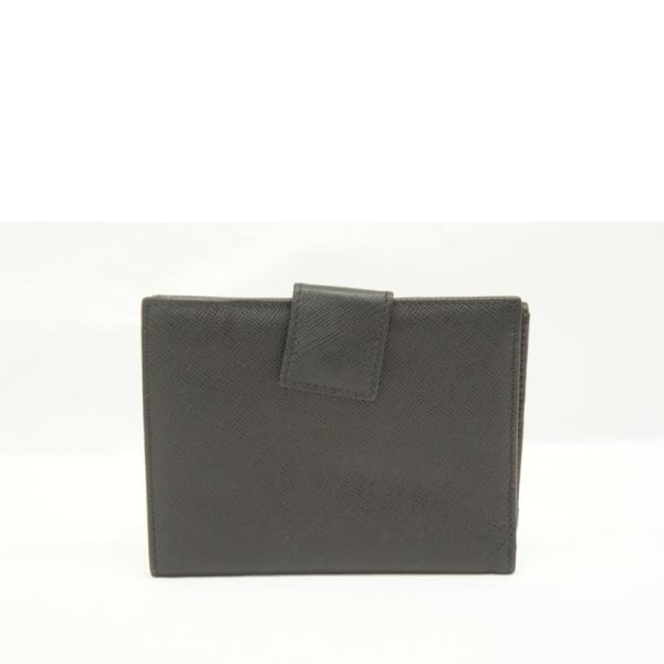 01839 2 Prada Saffiano 2 fold Wallet Black