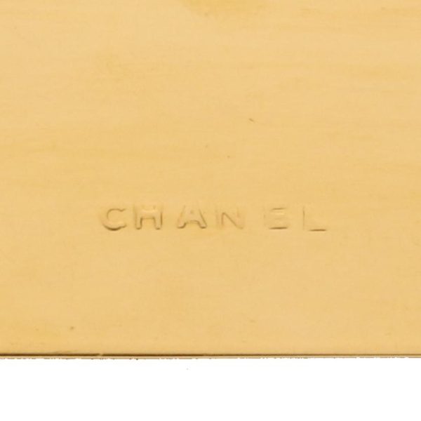 01858 3 Chanel Logo Plate Square Brooch Gold