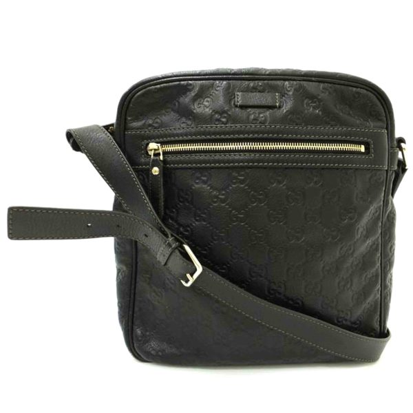 01919 1 Gucci Guccisima Leather Shoulder Bag Black