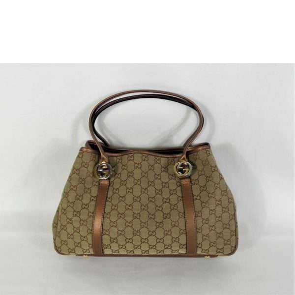 01981 2 Gucci GG Pattern Tote Bag Beige