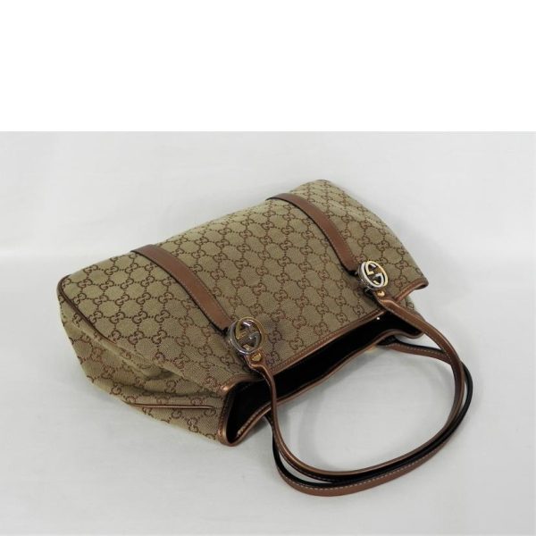 01981 4 Gucci GG Pattern Tote Bag Beige