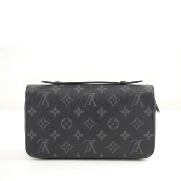 02211 2 Louis Vuitton Zippy XL Monogram Eclipse Wallet Black