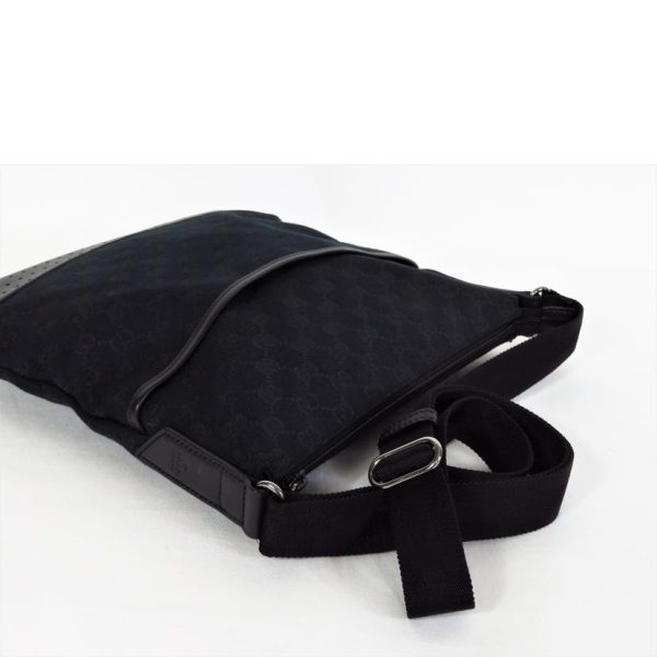 02261 4 Gucci GG Pattern Campus Shoulder Bag Black