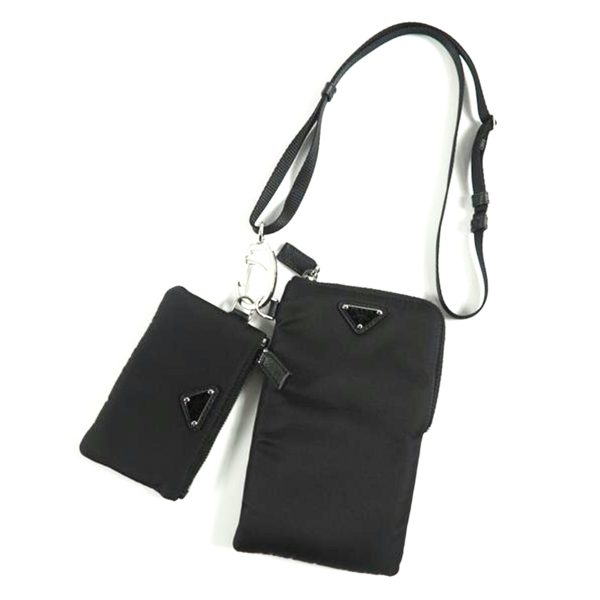 02330 1 PRADA Prada Neck Pouch Bag Black