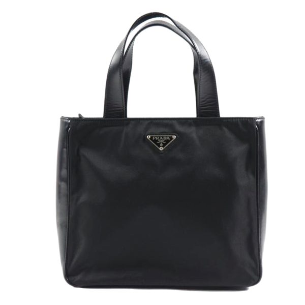 02354 1 PRADA Prada Hand Bag Nylon x Leather Black