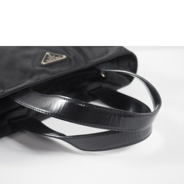 02354 3 PRADA Prada Hand Bag Nylon x Leather Black