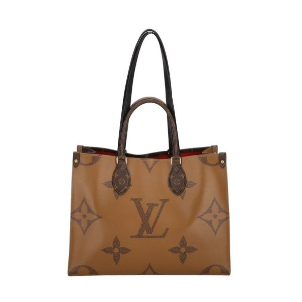 02444 2 Louis Vuitton On The Go MM Monogram Reverse Tote Brown