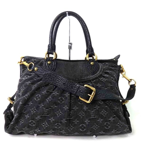 02589 1 Louis Vuitton Neocavi GM Monogram Denim Bag Noir