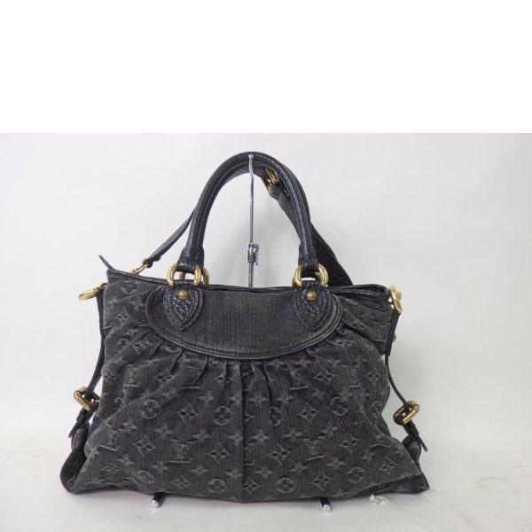 02589 2 Louis Vuitton Neocavi GM Monogram Denim Bag Noir