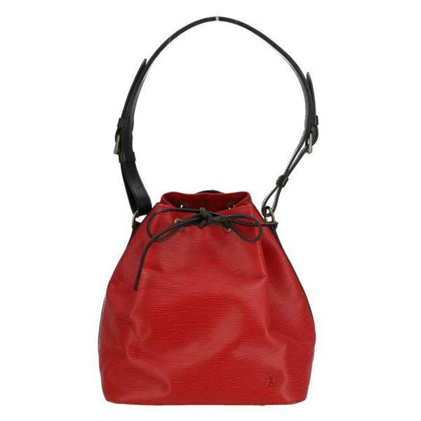 02596 1 Louis Vuitton Petit Noe Epi Handbag Red Black