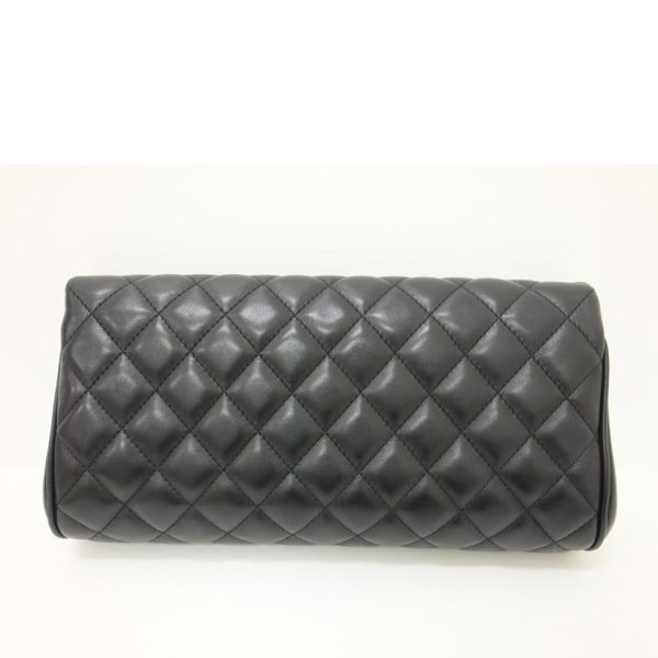 02671 2 Chanel Matelassé Clutch Bag Black