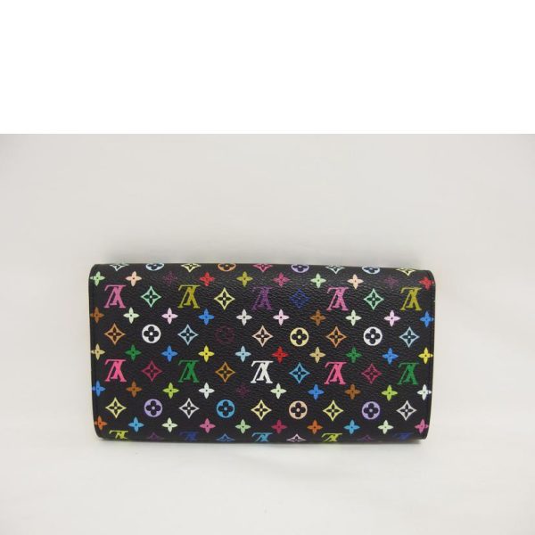 02704 2 Louis Vuitton Portefeuil Sala Monogram Wallet Multicolor Noir