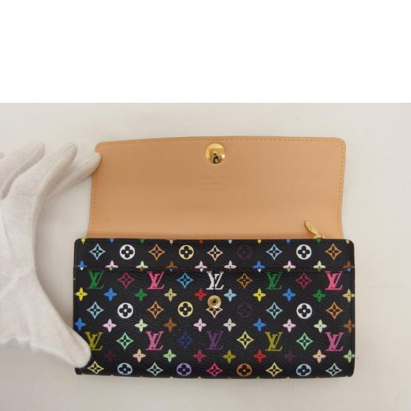 02704 4 Louis Vuitton Portefeuil Sala Monogram Wallet Multicolor Noir