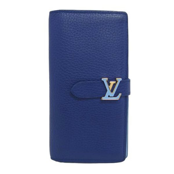 02728 1 Louis Vuitton Vertical Wallet Taurillon Wallet Blue