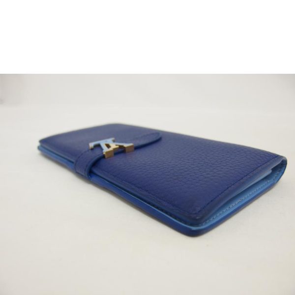 02728 3 Louis Vuitton Vertical Wallet Taurillon Wallet Blue