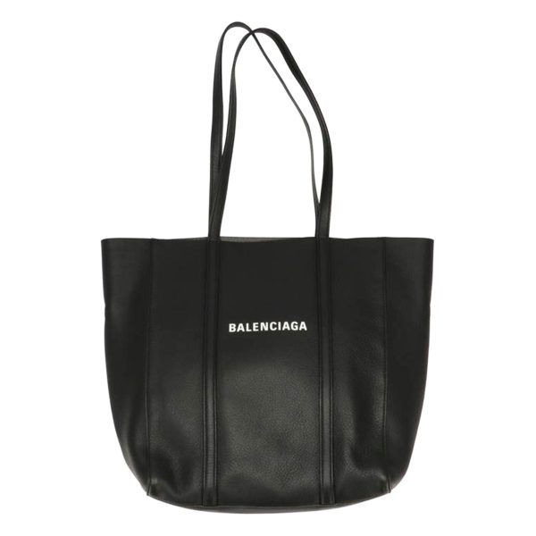 02731 1 Balenciaga Everyday Leather Solid Shoulder Bag Black