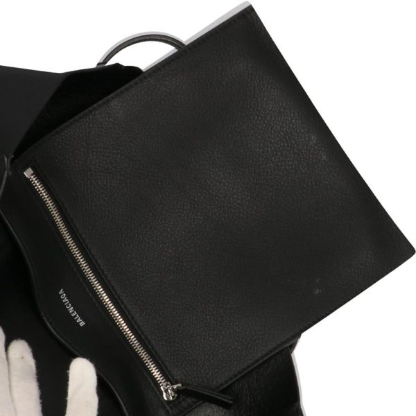 02731 5 Balenciaga Everyday Leather Solid Shoulder Bag Black