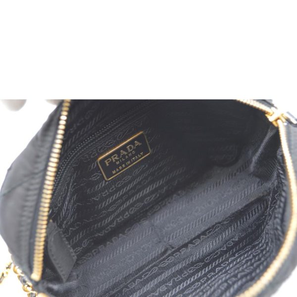 02737 5 Prada Tessuto Quilted Shoulder Chain Tote Nero