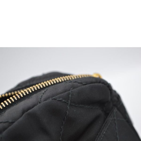 02737 8 Prada Tessuto Quilted Shoulder Chain Tote Nero